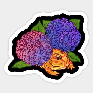 Frog in the Hydrangeas Sticker